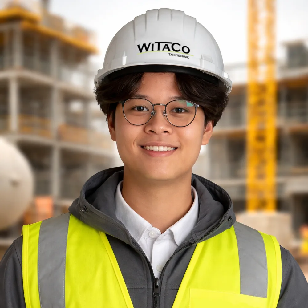 Fachkraft bei technischen Arbeiten im Anlagenumfeld